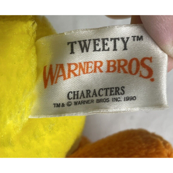 Tweety Bird Plush Vtg 1990 Warner Bros Mighty Star 14 in Yellow Stuffed Animal - Picture 7 of 9